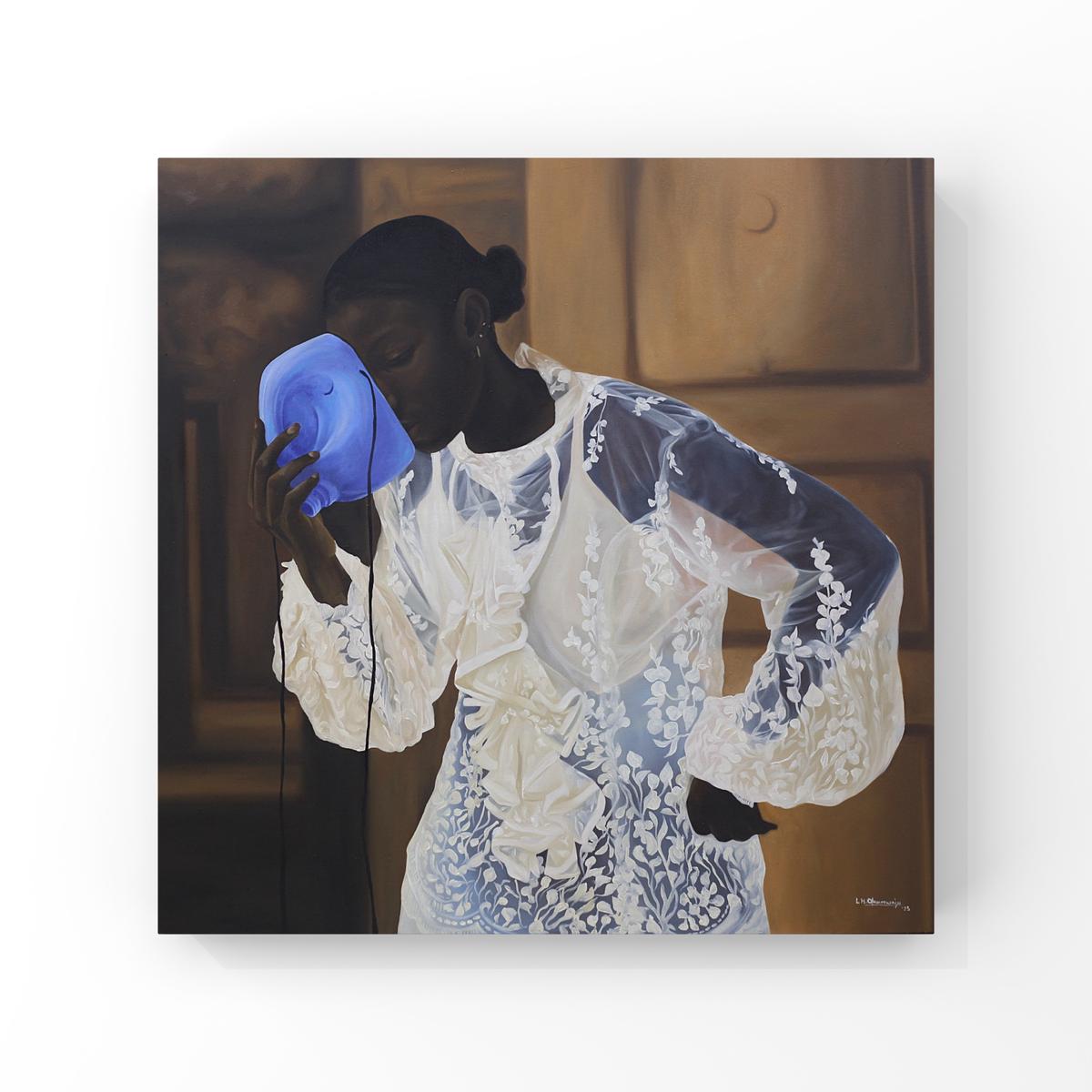 Adire — Oil on canvas by LH Olanrewaju, 2025