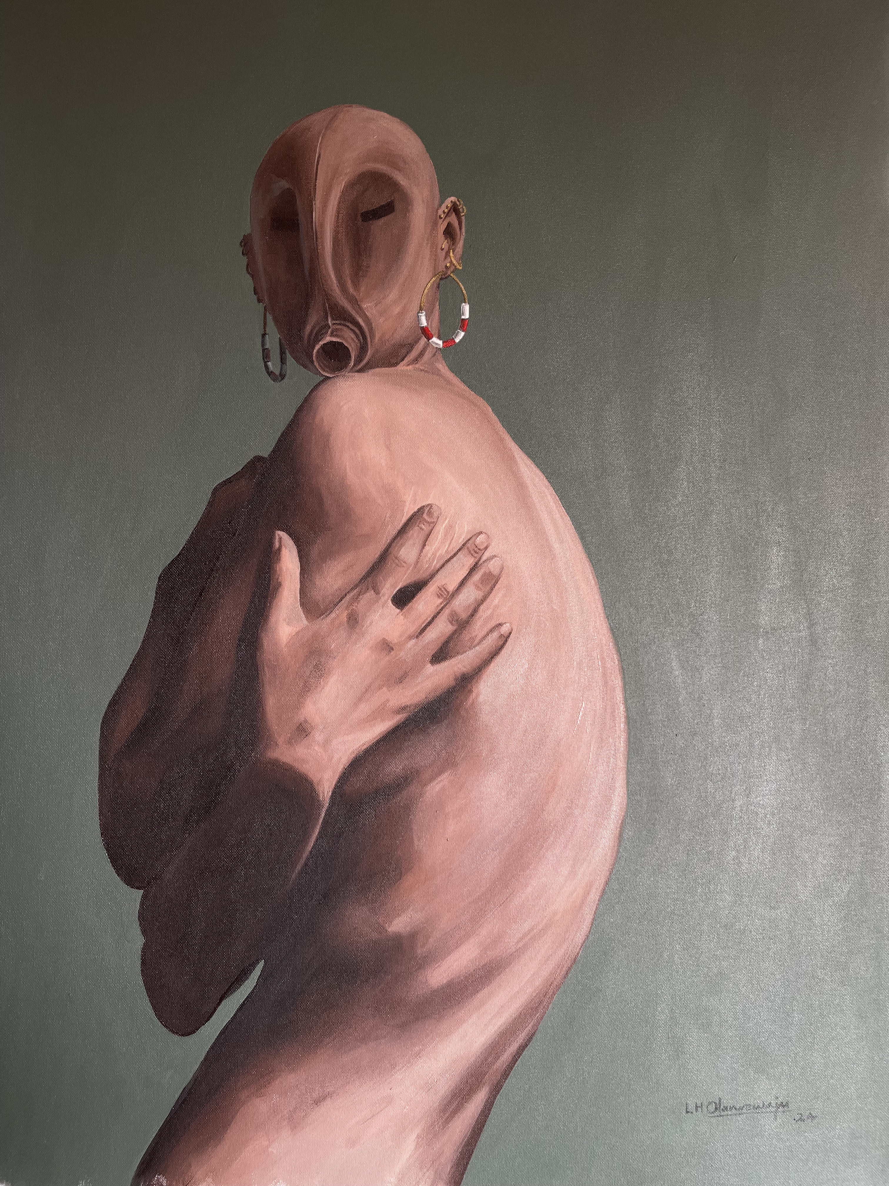 Adorned — Oil on canvas by LH Olanrewaju, 2024