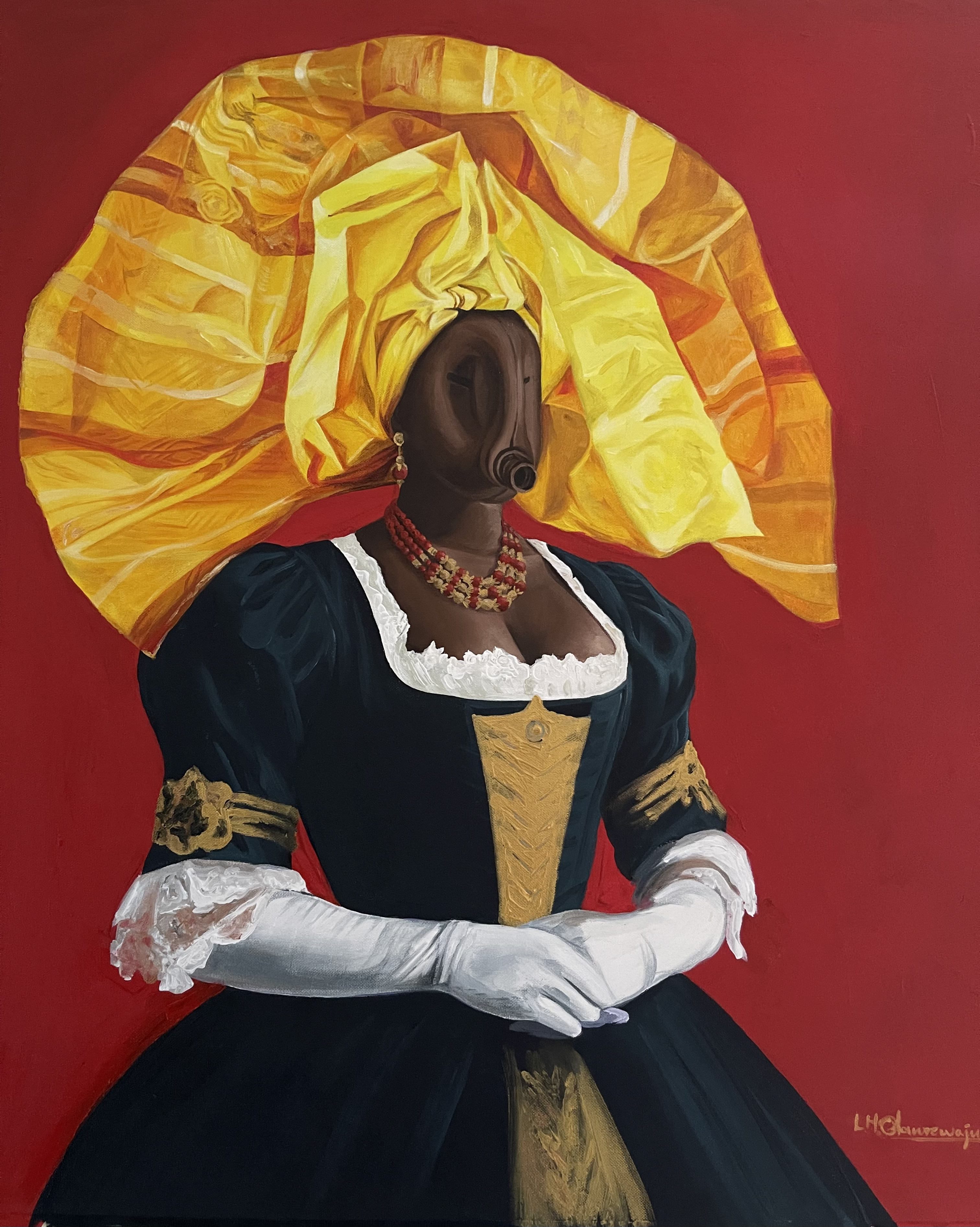 Ancestral Queen — Oil on canvas by LH Olanrewaju, 2024