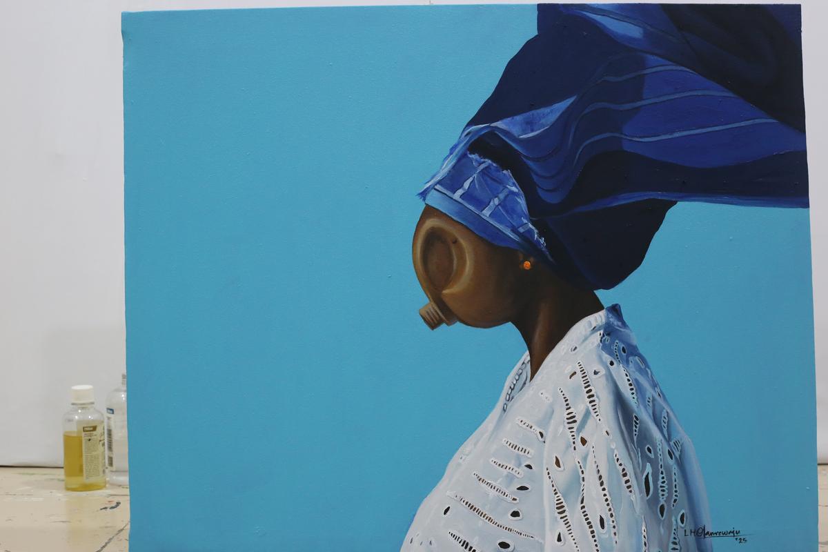 Garden of Silence — Oil on canvas by LH Olanrewaju, 2026