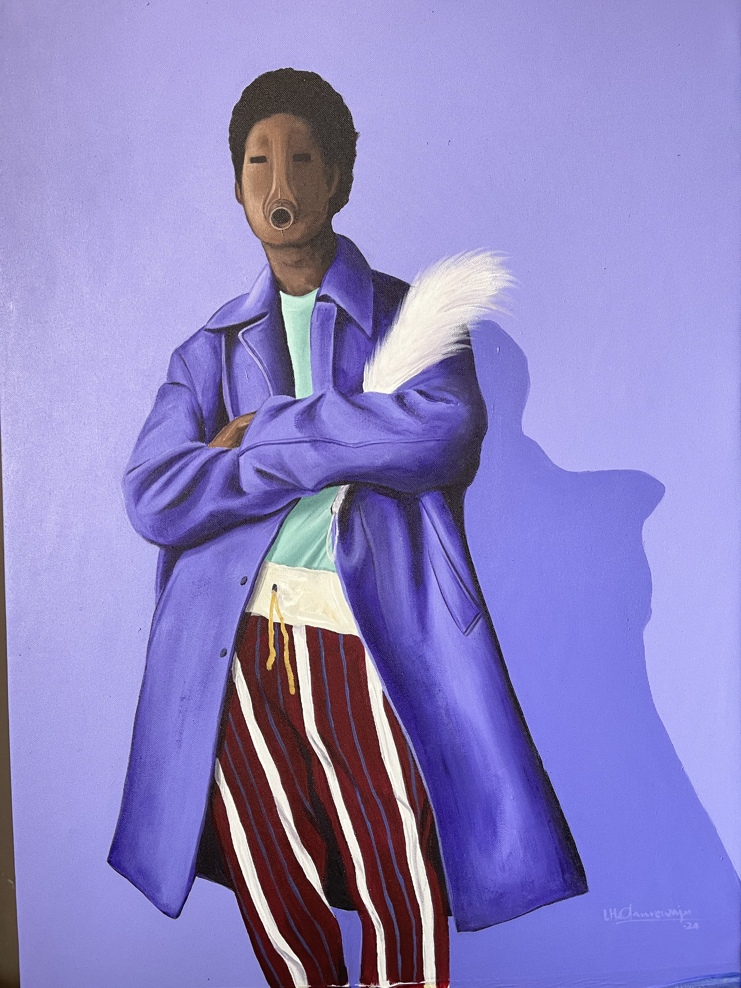 Purple Coat — Oil on canvas by LH Olanrewaju, 2024