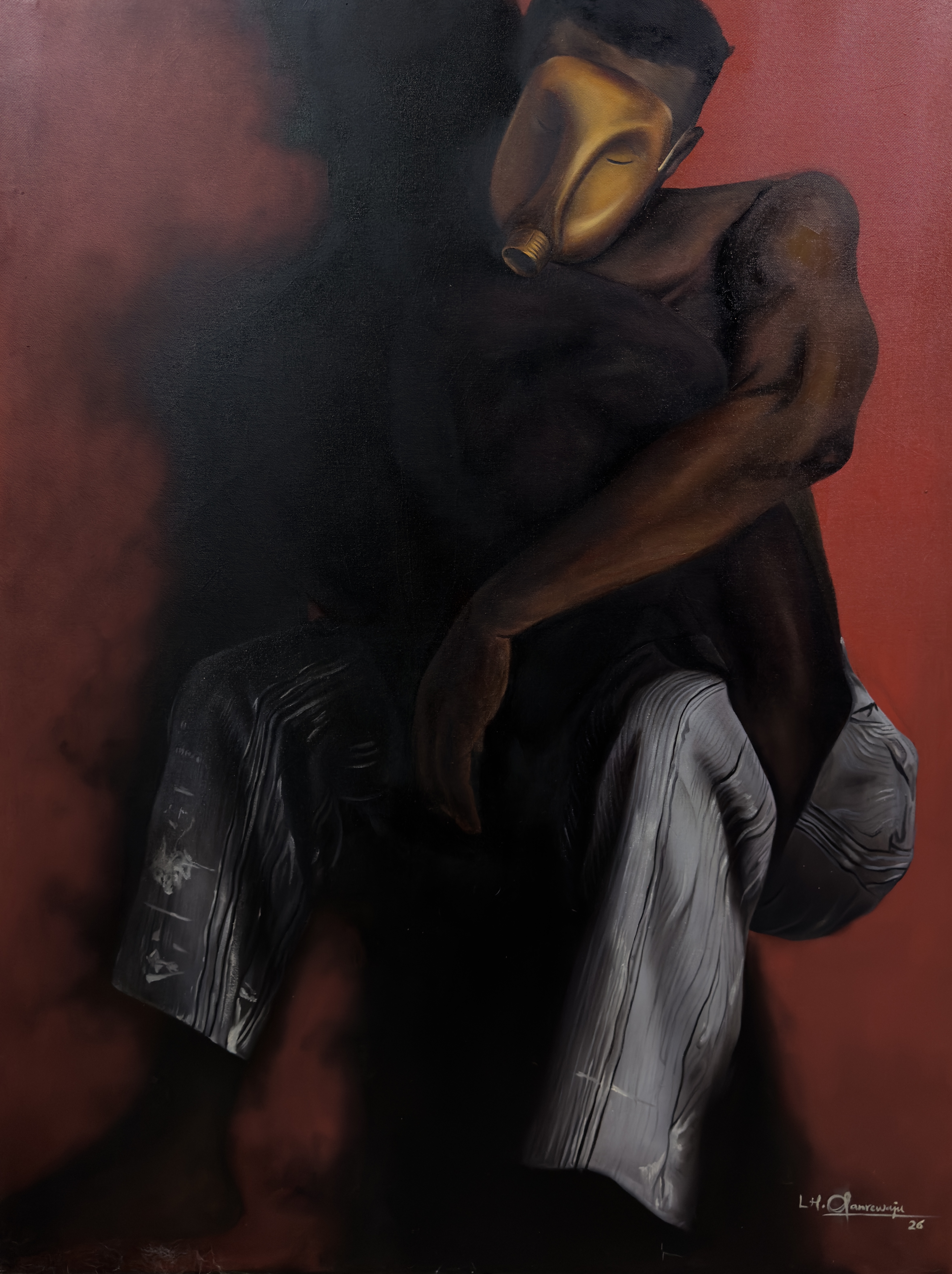 Carry me too — Oil on canvas by LH Olanrewaju, 2026