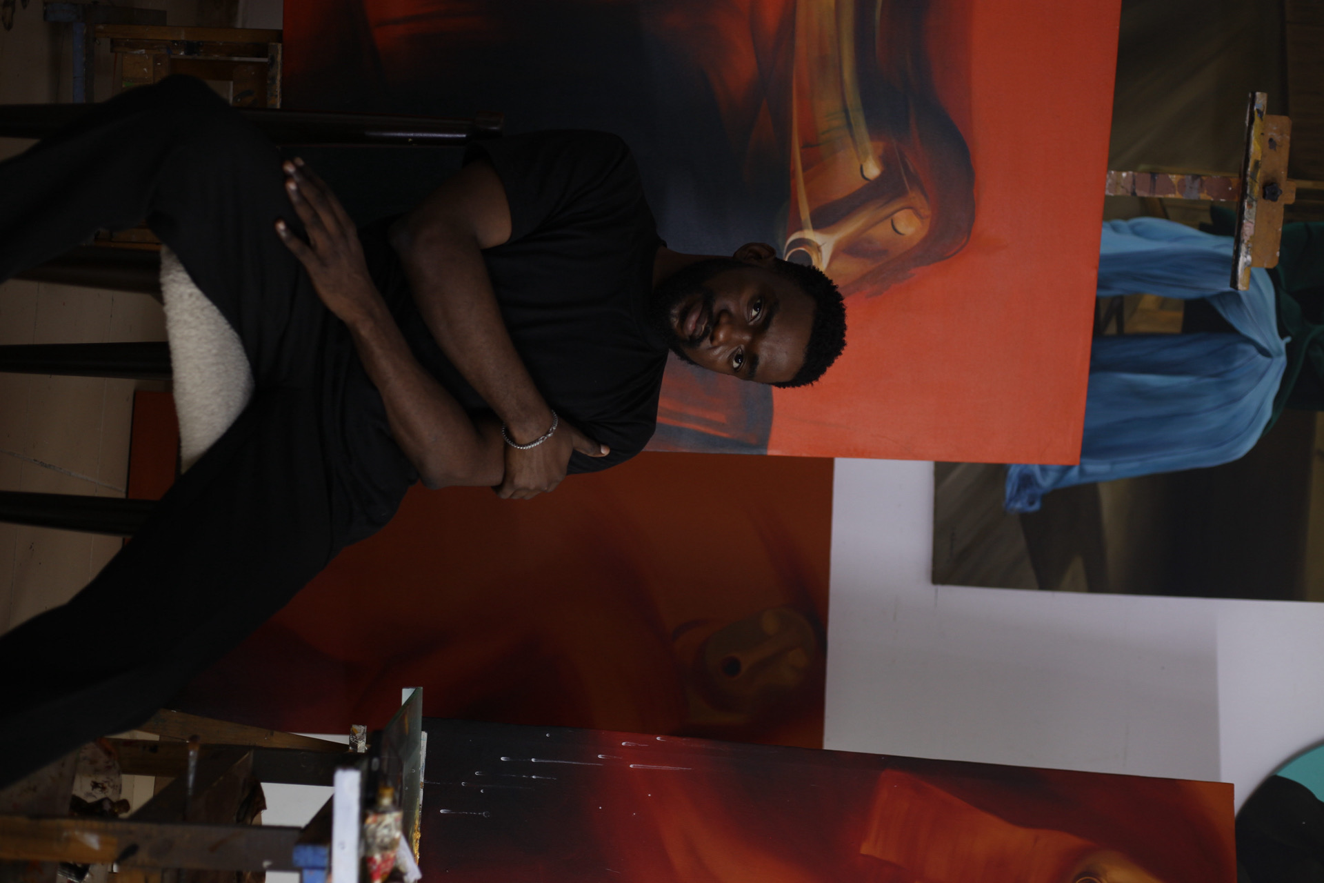 Lagos studio — contemporary painting by LH Olanrewaju