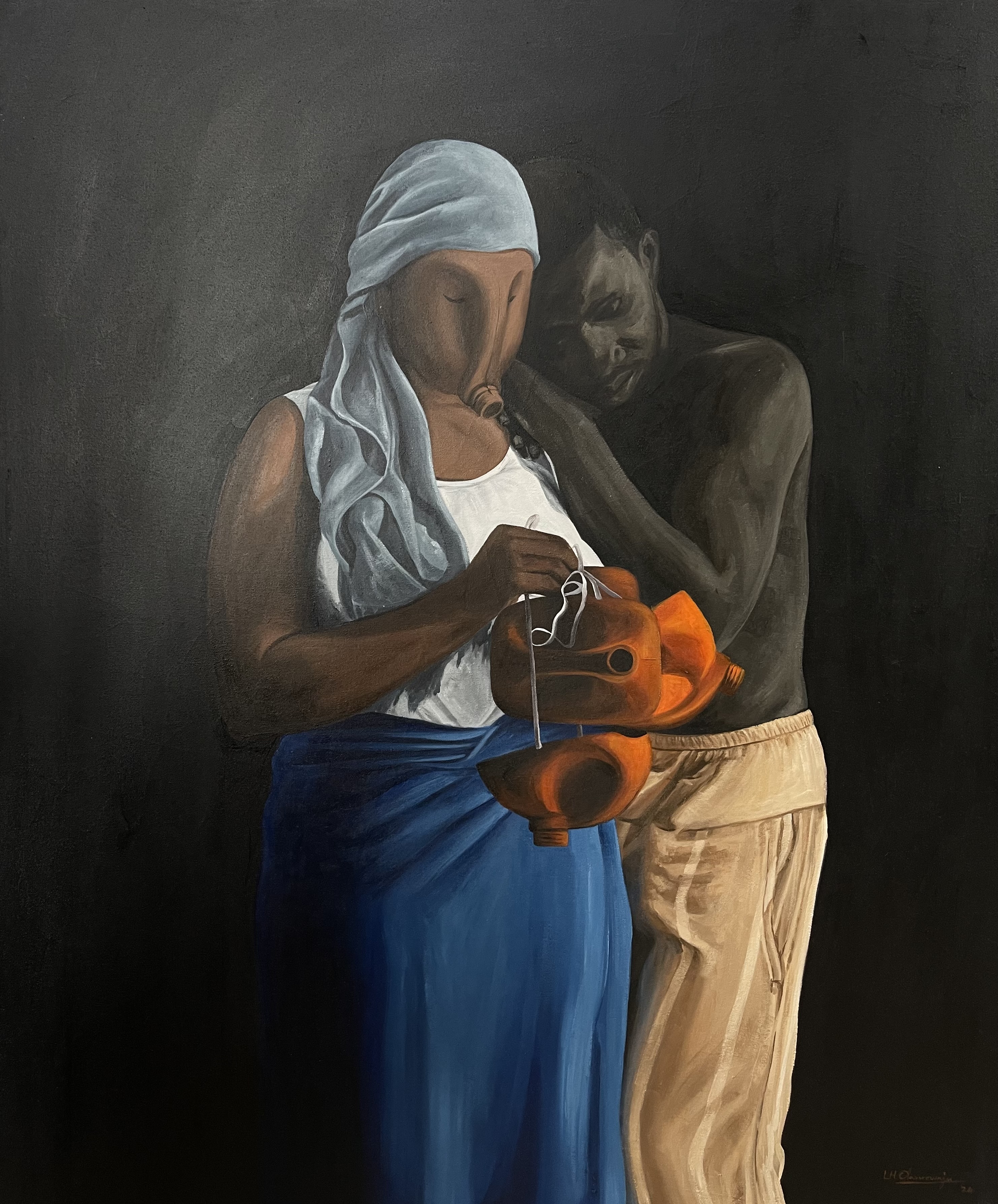 Knots of change — Oil on canvas by LH Olanrewaju, 2024