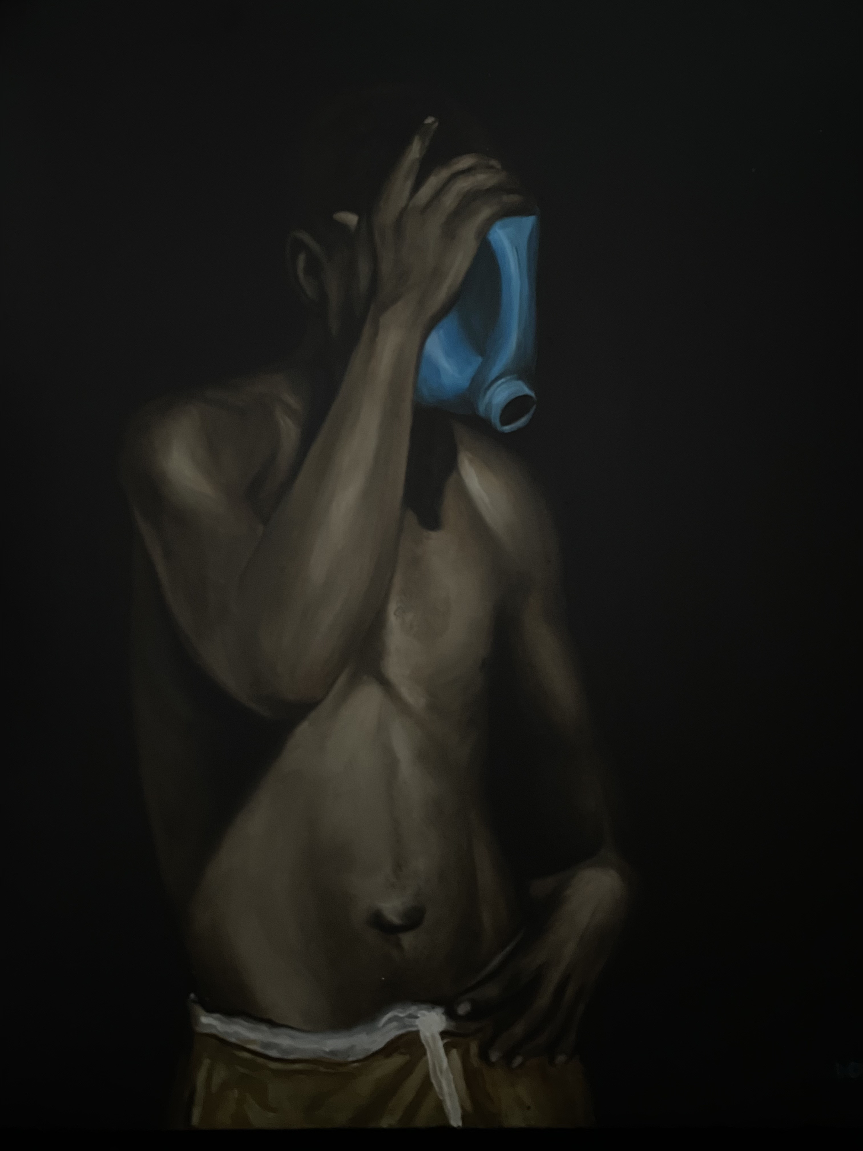 Unmasked — Oil on canvas by LH Olanrewaju, 2026